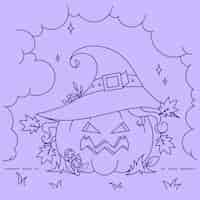 Free vector hand drawn pumpkin outline illustration