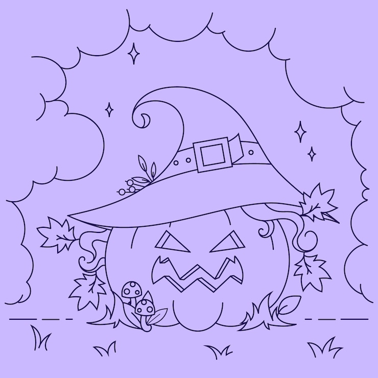 무료 Vector 손으로 그린 호박 개요 그림