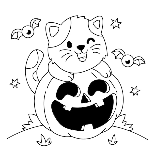 Free vector hand drawn pumpkin outline illustration