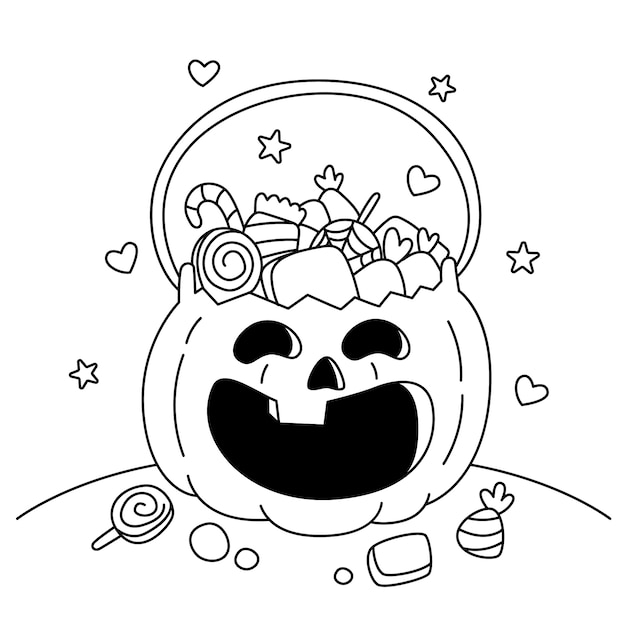 Free vector hand drawn pumpkin outline illustration