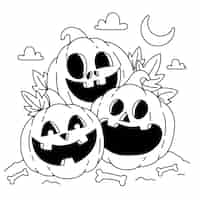 Free vector hand drawn pumpkin outline illustration