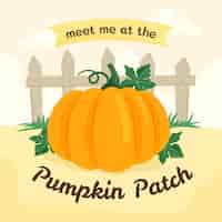 Free vector hand drawn pumpkin patch illustration