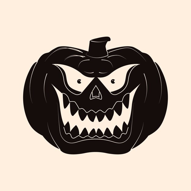 Hand drawn pumpkin silhouette illustration