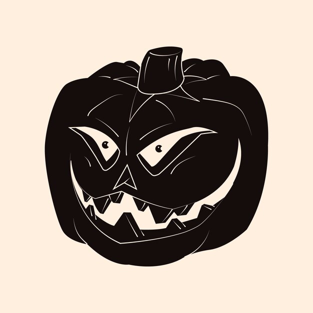 Hand drawn pumpkin silhouette illustration