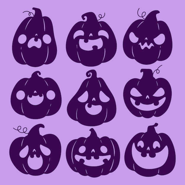 Hand drawn pumpkin silhouette illustration