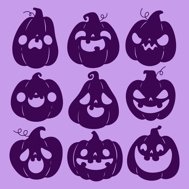 Free Vector hand drawn pumpkin silhouette illustration