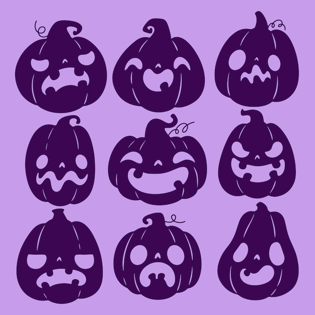 Free vector hand drawn pumpkin silhouette illustration