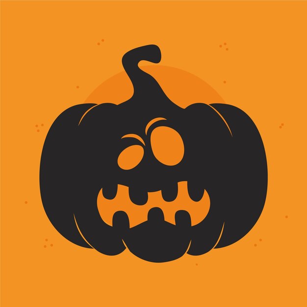 Hand drawn pumpkin silhouette illustration