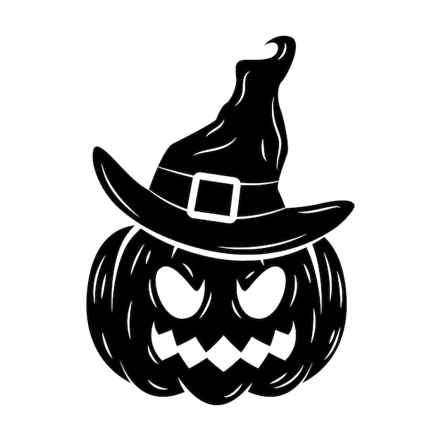 Free vector hand drawn pumpkin silhouette illustration