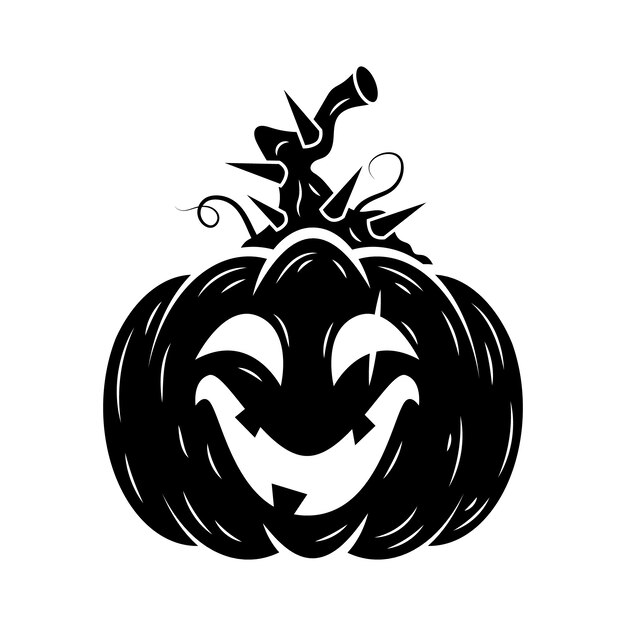 Hand drawn pumpkin silhouette illustration