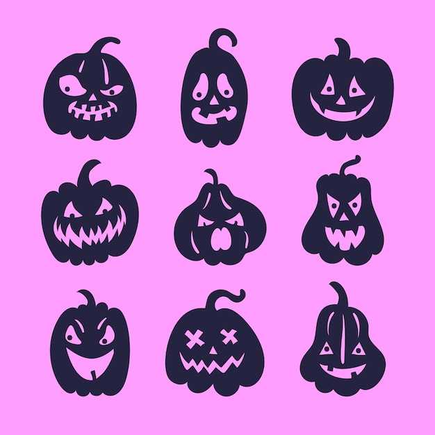 Free vector hand drawn pumpkin silhouette illustration