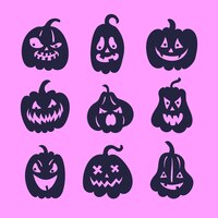 Hand drawn pumpkin silhouette illustration