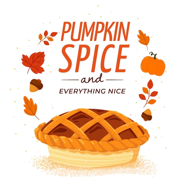 Free vector hand drawn pumpkin spice illustration