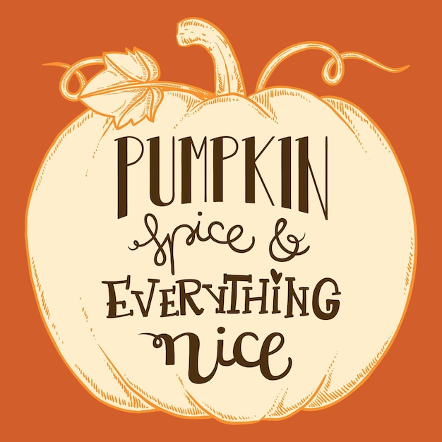 Free vector hand drawn pumpkin spice lettering