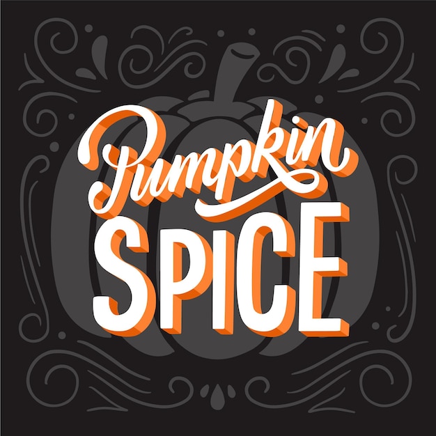 Free vector hand drawn pumpkin spice lettering