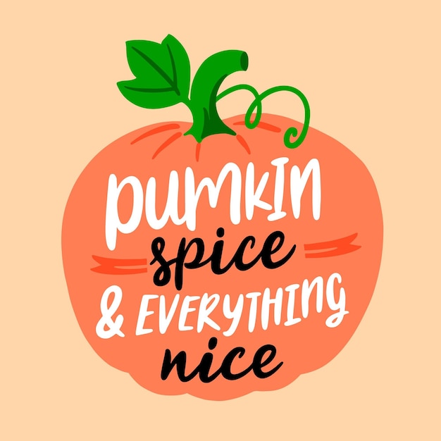 Free vector hand drawn pumpkin spice lettering