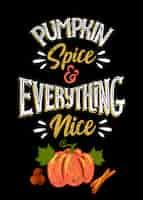 Free vector hand drawn pumpkin spice lettering