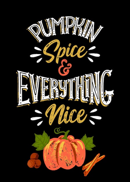 Hand drawn pumpkin spice lettering