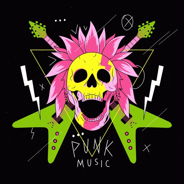 Hand drawn punk rock illustration