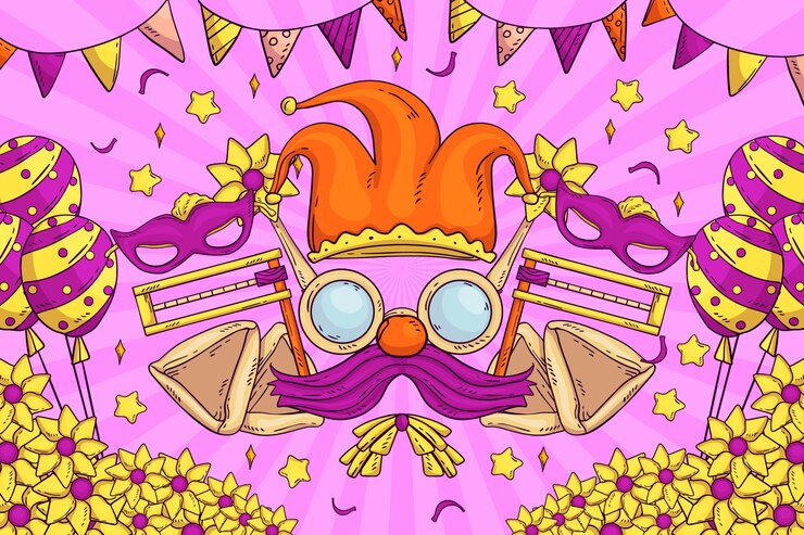 Free Vector hand drawn purim background