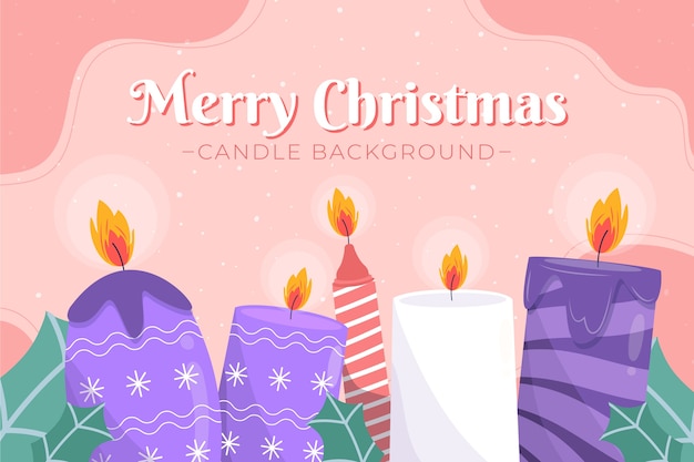 Hand drawn purple candles advent background