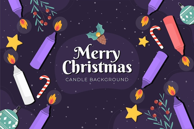 Free vector hand drawn purple candles advent background