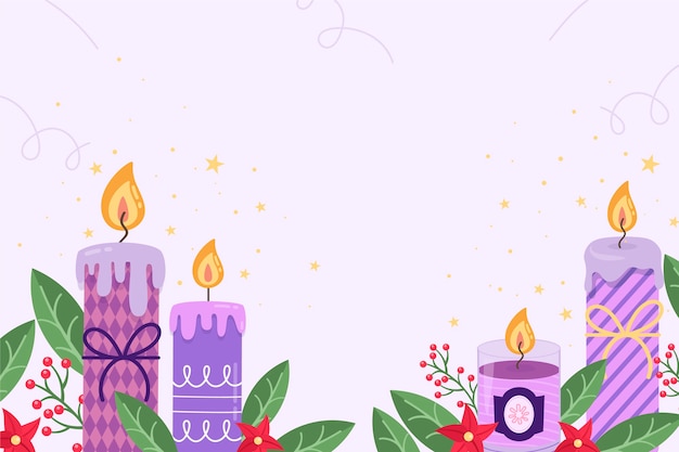 Ручной обращается фиолетовые свечи адвент фон