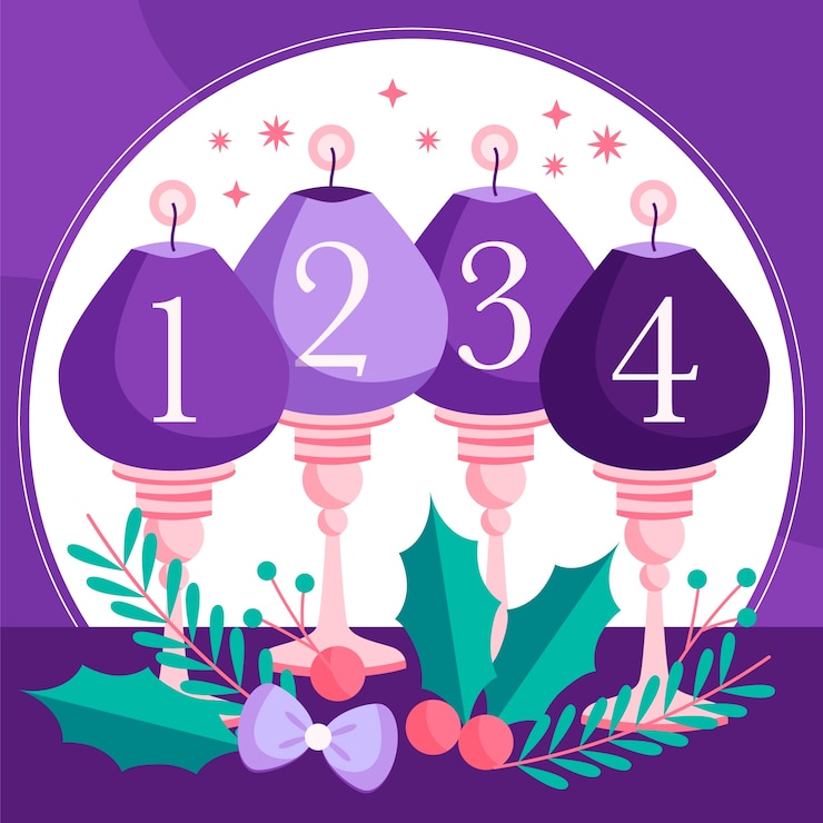 Free Vector hand drawn purple candles illustration