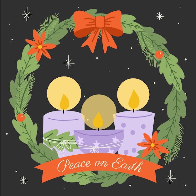 Free vector hand drawn purple candles illustration