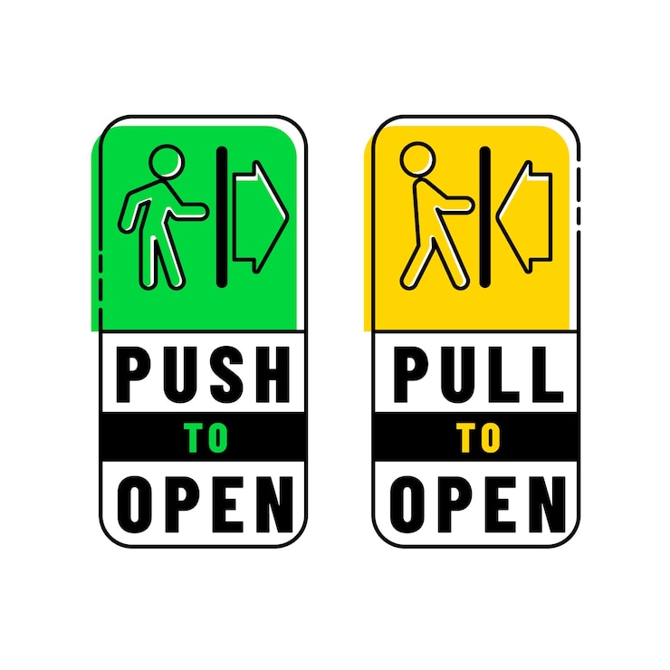 Free Vector hand drawn push pull sign illustration
