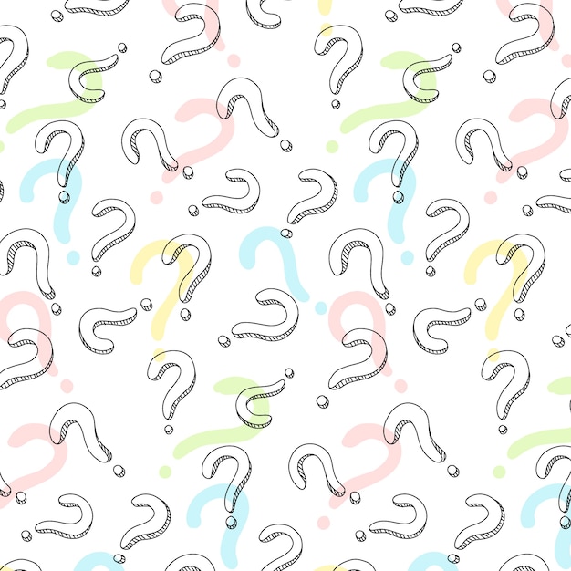 Free vector hand drawn question mark pattern