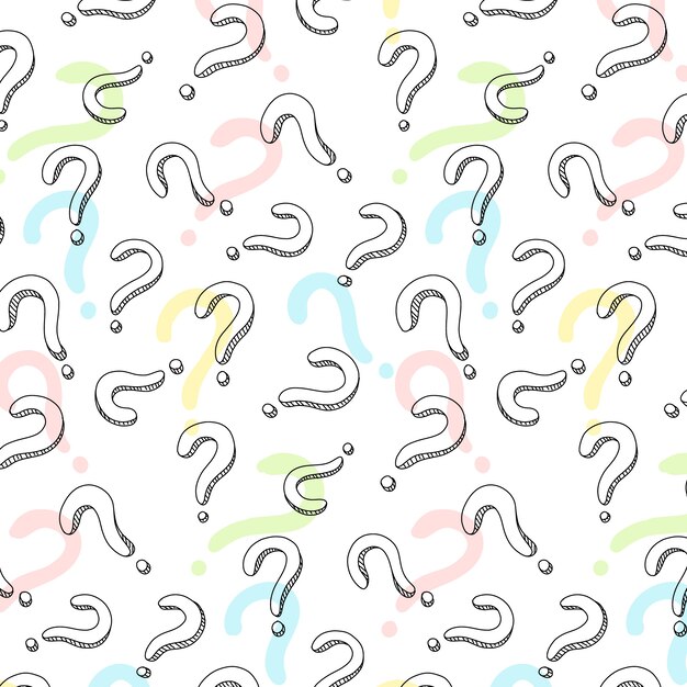 Hand drawn question mark pattern