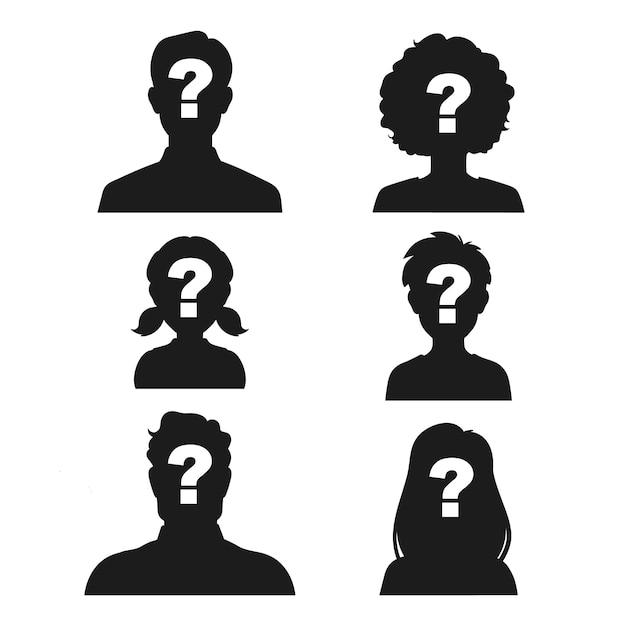 Free vector hand drawn question mark silhouette