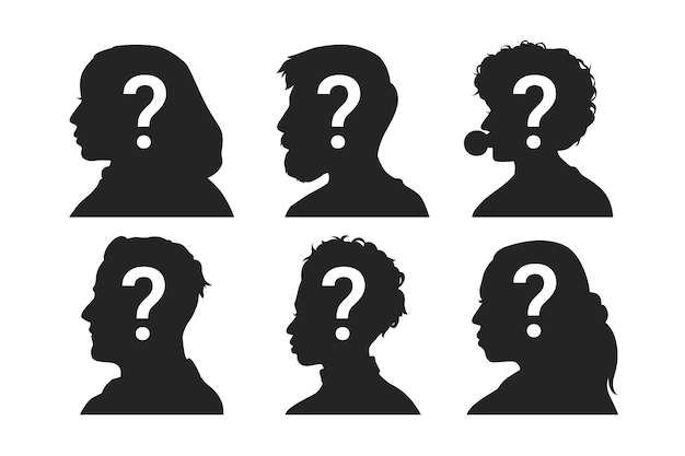 Free vector hand drawn question mark silhouette