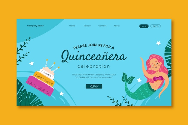 Hand drawn quinceañera celebration landing page