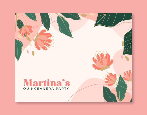 Hand drawn quinceañera photocall template