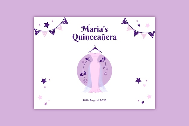 Free vector hand drawn quinceanera photocall template