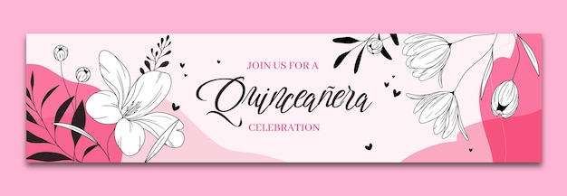 Free vector hand drawn quinceanera template