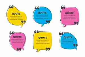 Free vector hand drawn quote box frame collection