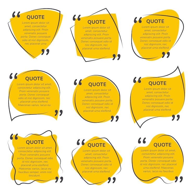 Free Vector hand drawn quote box frame collection