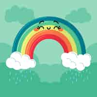 Free vector hand drawn rainbow concept