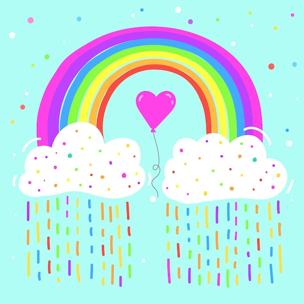 Free vector hand drawn rainbow concept