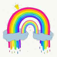 Free vector hand drawn rainbow concept