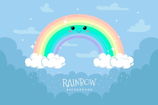 Hand-drawn rainbow design