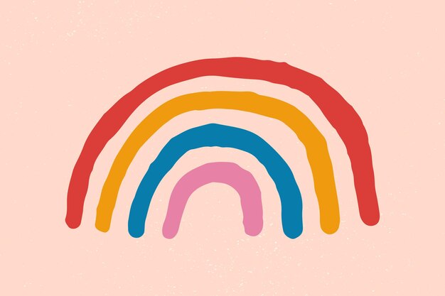 Hand drawn rainbow element vector cute sticker