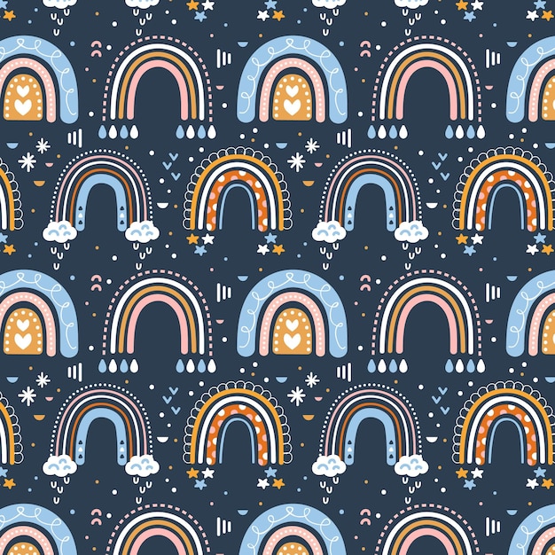 Free vector hand drawn rainbow pattern design