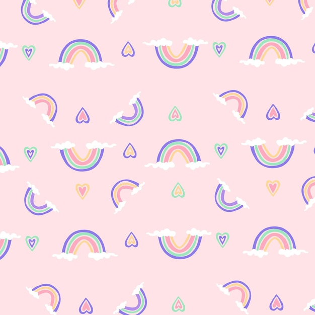 Hand drawn rainbow pattern design