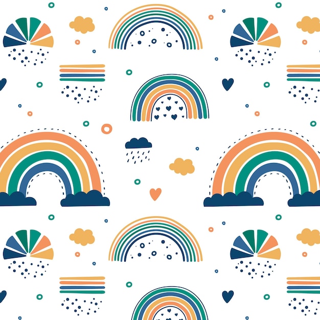 Free vector hand drawn rainbow pattern design