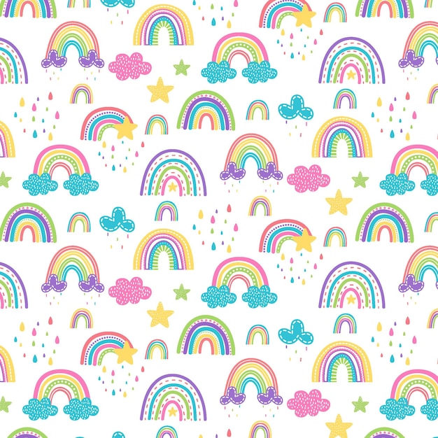 Free Vector  Rainbow background desktop wallpaper, cute vector