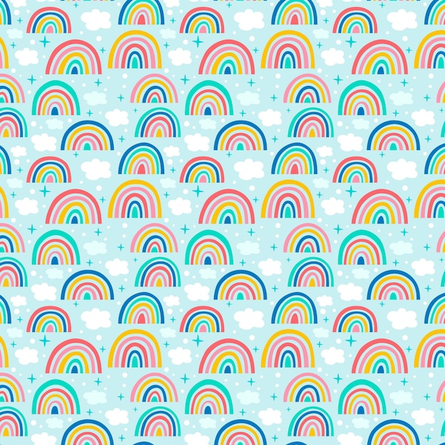 Hand drawn rainbow pattern design